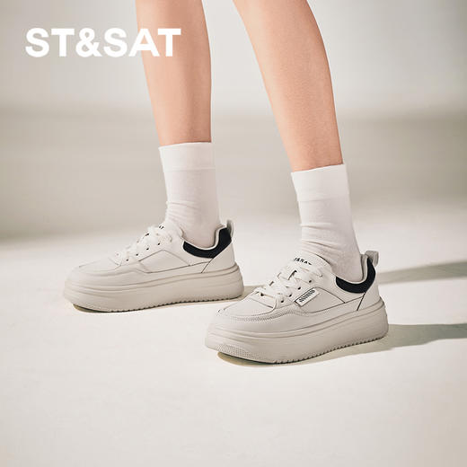 星期六休闲复古百搭厚底小白鞋SSC3112N05 商品图0