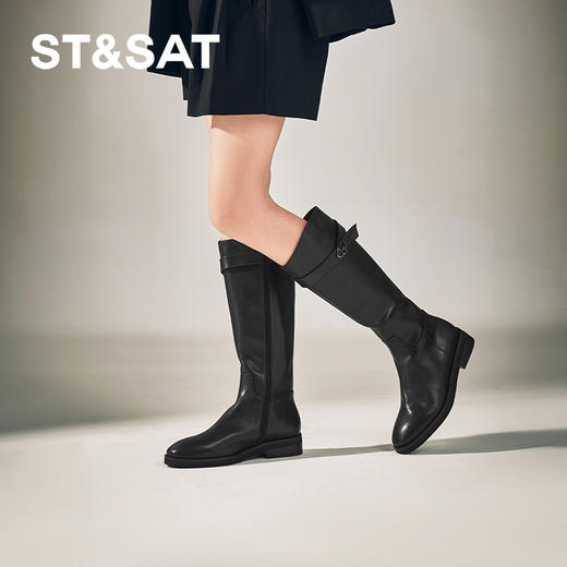【绒里可选】星期六经典简约显瘦百搭高筒骑士靴SSC4117344/SSC4119344 商品图4