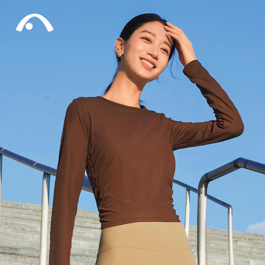 2024爱暇步秋冬新品肌理纹褶皱瑜伽运动速干长袖上衣A23105NSL 商品图14