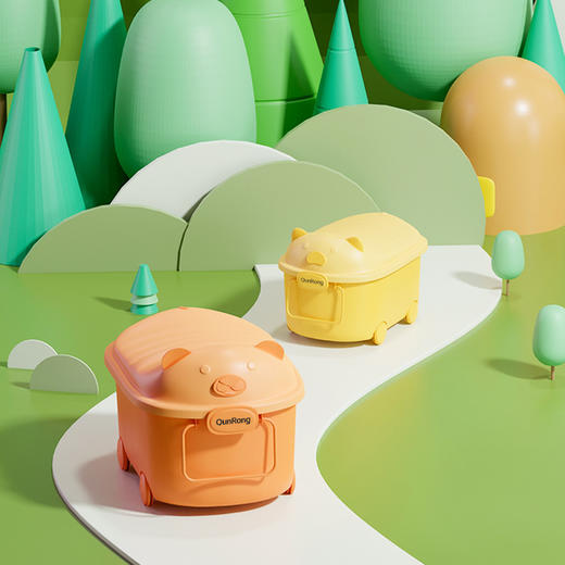 【宝宝的收纳联萌，卡通收纳玩具箱】可爱玩具积木收纳箱子 塑料儿童卡通文具收纳盒 宝宝零食整理储物箱-QQ 商品图0