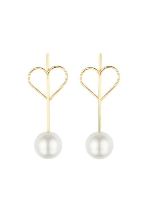 OUDAL奥黛儿 爱心造型珍珠耳环 4493 商品图1