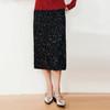 玳莎重工黑色珠片半裙女2024冬季新款流光高级松紧高腰中长裙开衩  ED34306 商品缩略图0