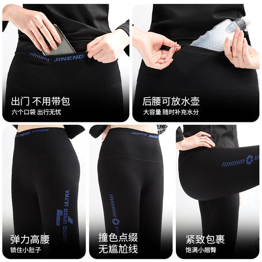 【限时特惠79元】积能 秋冬压缩腰包长裤压缩裤男女健身高腰跑步马拉松长裤 商品图5