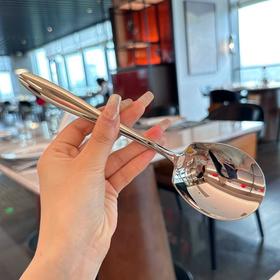「拍1发3！9.9到手3支」不锈钢大餐勺 加厚大号家用长柄饭勺酒店食堂餐厅自助分菜公用勺子餐饮用具