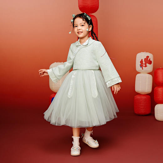 【新年季】迷你巴拉女童亲肤柔软新中式甜美网纱连衣裙拜年服 商品图2