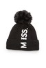 OCTAVIA 字母毛球黑色针织帽 5650 商品缩略图2