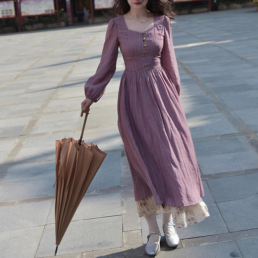 裁缝学苑AS370法式收腰方领长袖连衣裙纸样女装拼接下摆裙子样板 商品图2