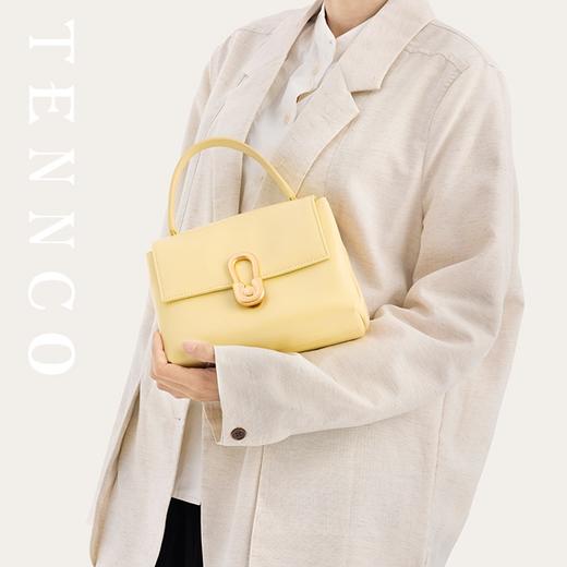 TENNCO原创【黑金小方包】头层牛皮郁金香金扣手提包单肩斜挎女包 商品图5