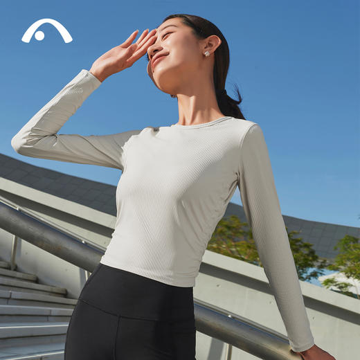 2024爱暇步秋冬新品肌理纹褶皱瑜伽运动速干长袖上衣A23105NSL 商品图11