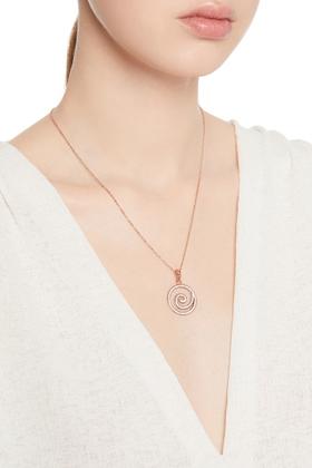 Pop Pinky 螺旋纹吊坠锆石项链 6356