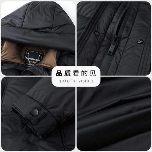 【精选】罗蒙2024冬季新款90鸭绒男士商务休闲防寒保暖中长款羽绒服 商品图4
