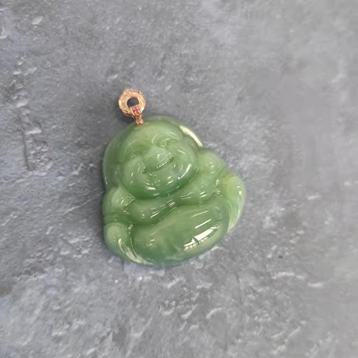 18K碧玉吊坠-猫眼佛水滴钻 商品图0
