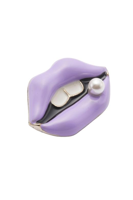 SUMMER & SAGE 紫色嘴唇个性胸针 5003 商品图2