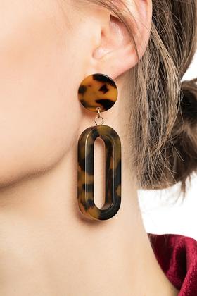 OUDAL奥黛儿 复古纹理几何耳环 4573