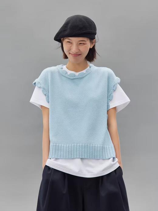 步履不停/4C14044C/日系小众设计简约纯色毛织马甲 商品图0