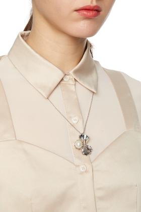 Pop Pinky 花朵卷边珍珠项链 6190