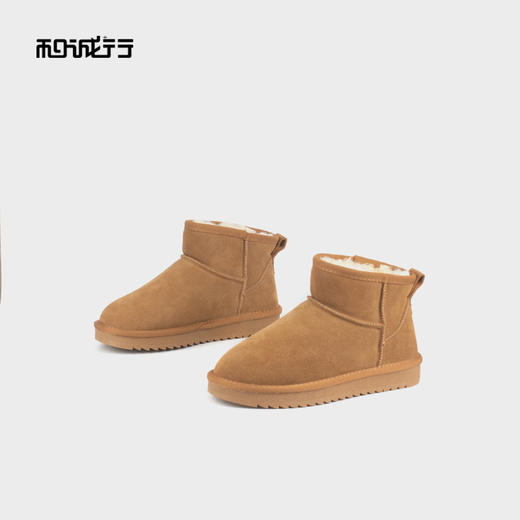 和诚行 2024秋冬新款时尚一脚蹬加绒保暖女经典百搭雪地靴0470194 商品图2