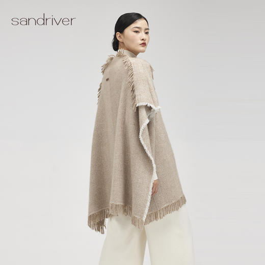 羊绒手工氆氇V领女斗篷SJF96W305N 商品图4