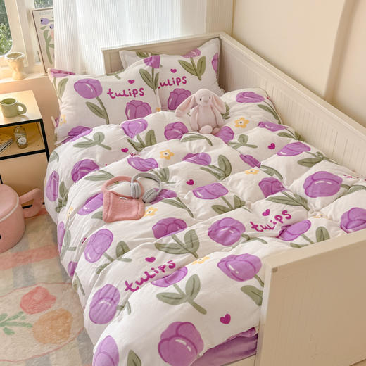 冬季牛奶绒宿舍三件套 商品图2