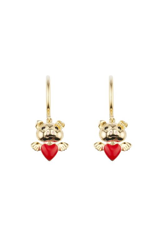 Pop Pinky 金猪爱心拼色耳环 5779 商品图1