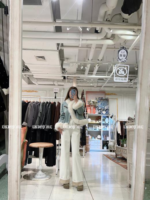 【门店同款】ENJOY冬季”福“贵复古牛仔拼接羽绒皮草159997076 商品图2