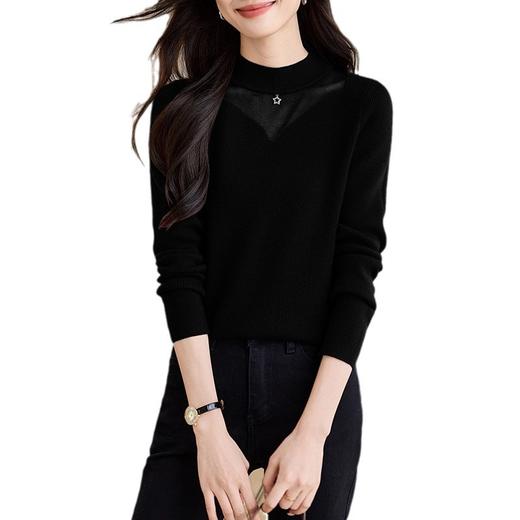 CC-ML-5219加绒加厚毛衣女秋冬2024新款一体绒针织打底衫半高领内搭保暖上衣 商品图4