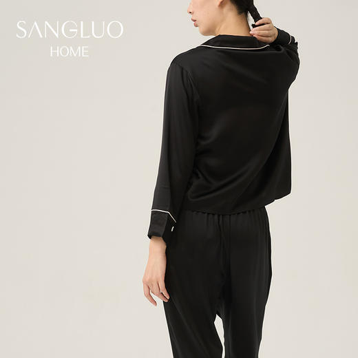 桑罗印花睡衣套装女长袖长裤两件套 商品图4