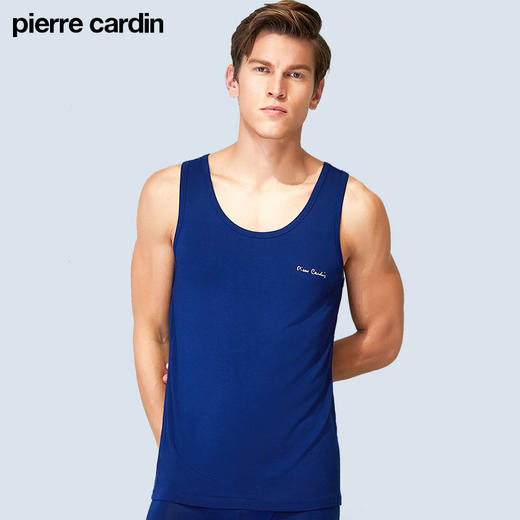 皮尔卡丹男士背心男打底内衣纯色抗菌舒适外穿外出吸汗男薄款透气 商品图0
