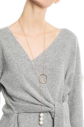 OUDAL奥黛儿 几何圆环流动珍珠项链 4498