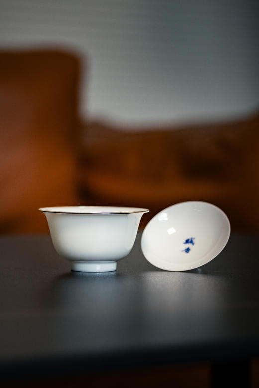 【山纯】超薄胎玉泥两才盖碗（包银边） 商品图3