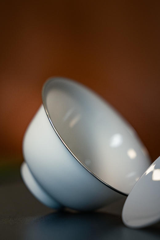 【山纯】超薄胎玉泥两才盖碗（包银边） 商品图7