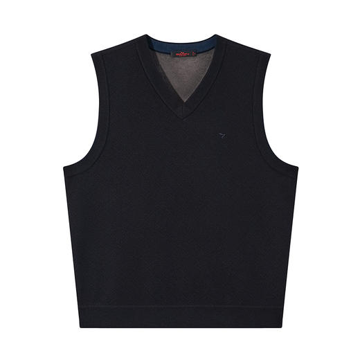 柒牌男装背心毛衣男士2024秋冬新品时尚休闲V领加绒格纹打底毛衫	127Y70780 商品图4