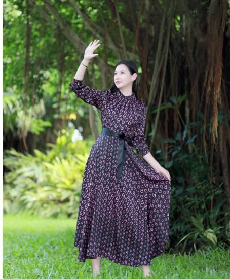 HJ3S99时尚气质连衣裙~水红 商品图1