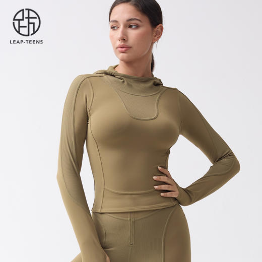 跃牌【小甜心】系列 女士跑步运动上衣瑜伽速干连帽滑雪服9059 商品图5