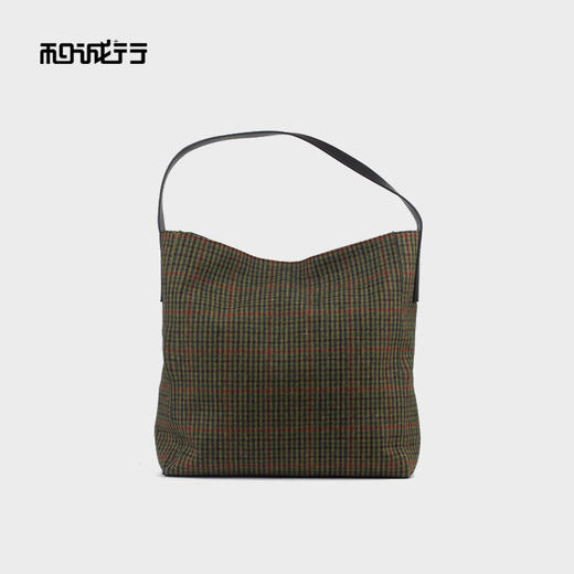 和诚行 2024新款毛呢大容量托特包时尚千鸟格纹单肩腋下包3920042 商品图0
