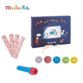 Moulin Roty 《冒险故事》故事 投影手电筒（礼盒版） 适合3岁以上 亲子互动 激发想象力 提升语言组织能力 法国品牌-711115