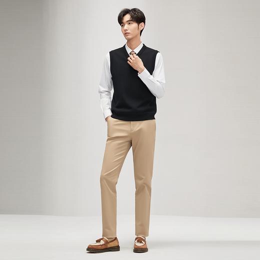 柒牌男装背心毛衣男士2024秋冬新款时尚休闲打底加绒V领马甲毛衫	127Y70770 商品图3