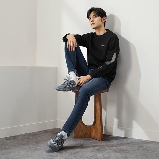 【抗静电】柒牌男装圆领卫衣男2024秋冬厚款时尚休闲加绒保暖上衣	127W70580 商品图3