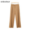 oldcolour冬季新款复古气质百搭格子西装休闲阔腿长裤女P450703A1 商品缩略图0