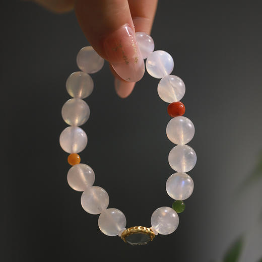 【宫里手串】天然水晶蓝月光石冰种手串10mm 商品图1