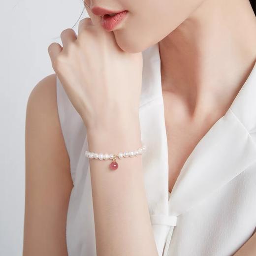 淡水珍珠手链天然草莓晶 商品图5