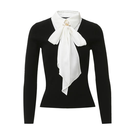 EITIE爱特爱春季新款时尚通勤假两件气质针织衫7701414 商品图5