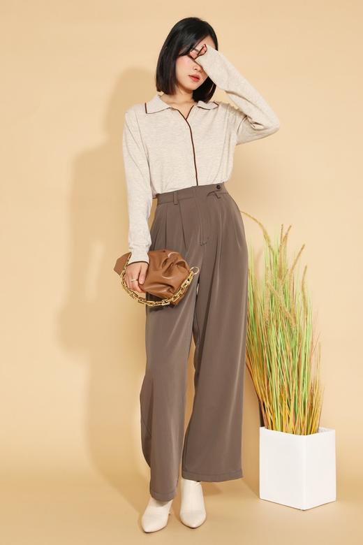 LNNNS 简约气质撞色翻领针织开衫 14456 商品图3