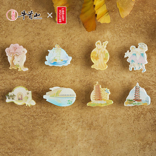 牛首山气囊手机支架大英图书馆联名系列小巧可伸缩懒人背贴支架 商品图1