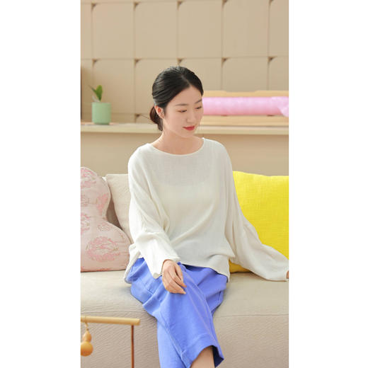 【抖音专属】山月•圆领套头衫（24708343-缟羽） 商品图2