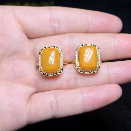 925蜜蜡戒指-方面戒指 商品图0