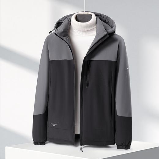 【可拆卸帽】【新款DK】大依优型大码男装棉服连帽户外棉衣夹克加肥加大休闲夹克胖子外套上衣 商品图5