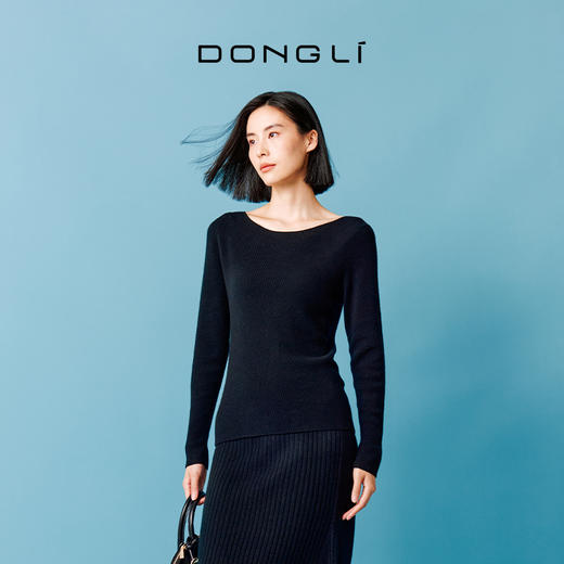 东黎 • 秀场同款 小山羊绒 女士秋冬针织一字领休闲时尚羊绒打底 4960 商品图2