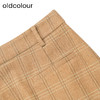 oldcolour冬季新款休闲复古开叉直筒显瘦格子半身裙女P450604A1 商品缩略图2