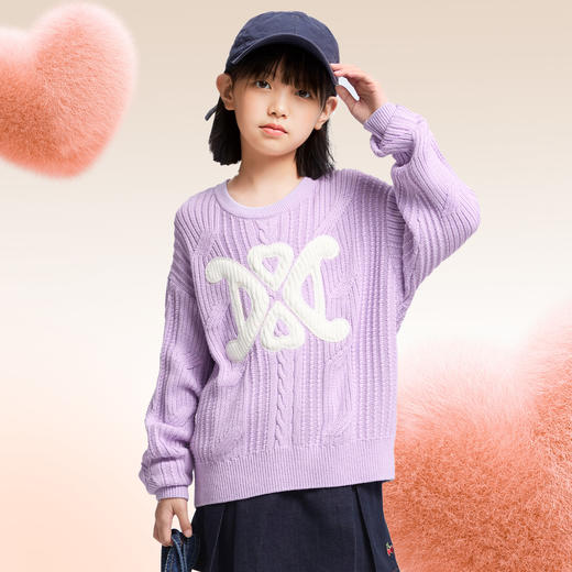 女童圆领针织衫冬季新款安奈儿童装EG444648 商品图3